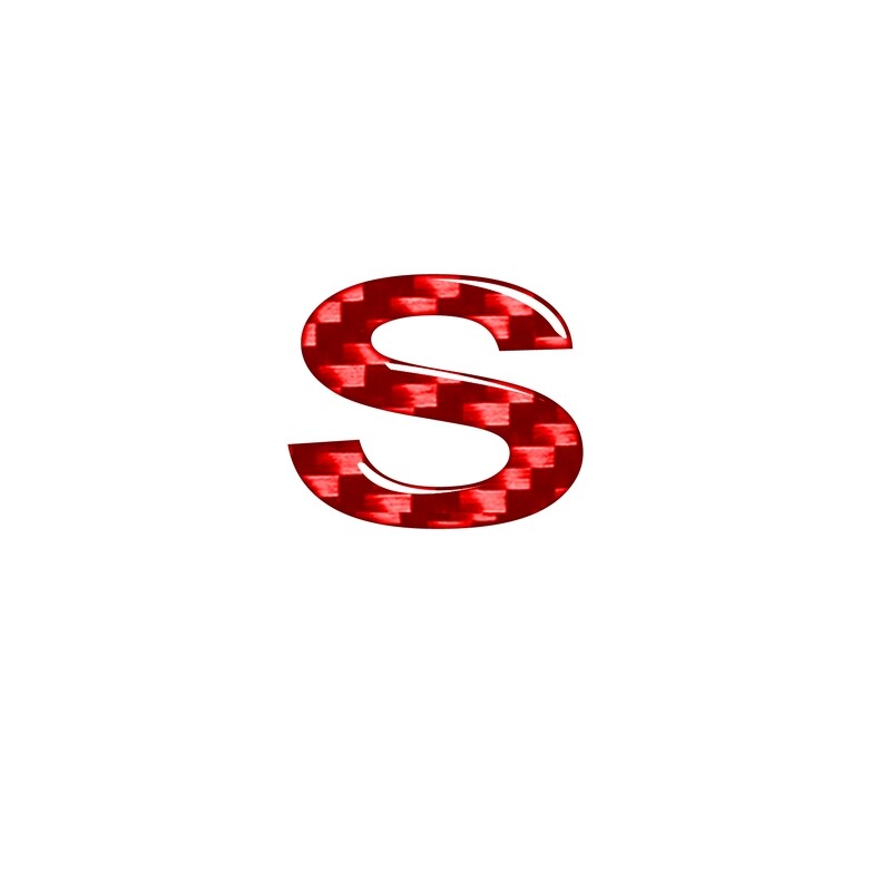 1pcs Red Real Carbon Fiber Car DIY Letter/Number Decals Sticker