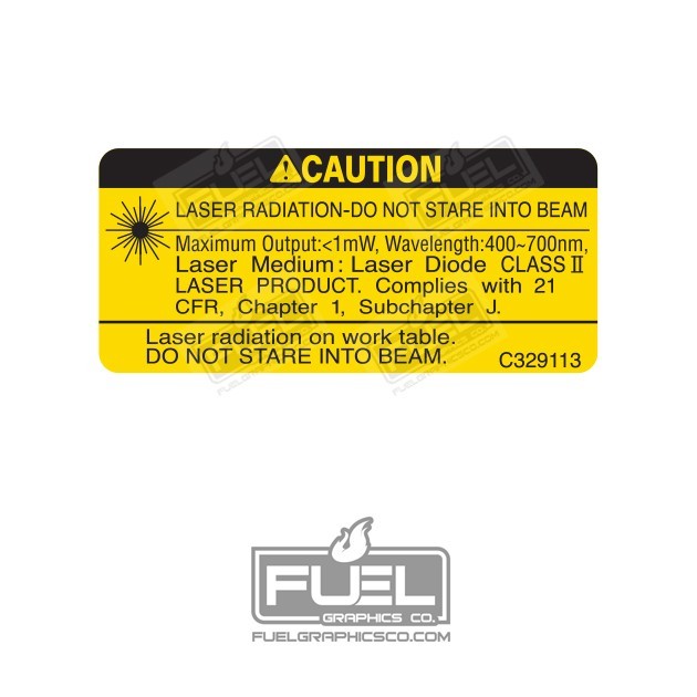 Hitachi Compound Miter Saw CAUTION Vinyl Decal – 2.5″ wide x 1.125″