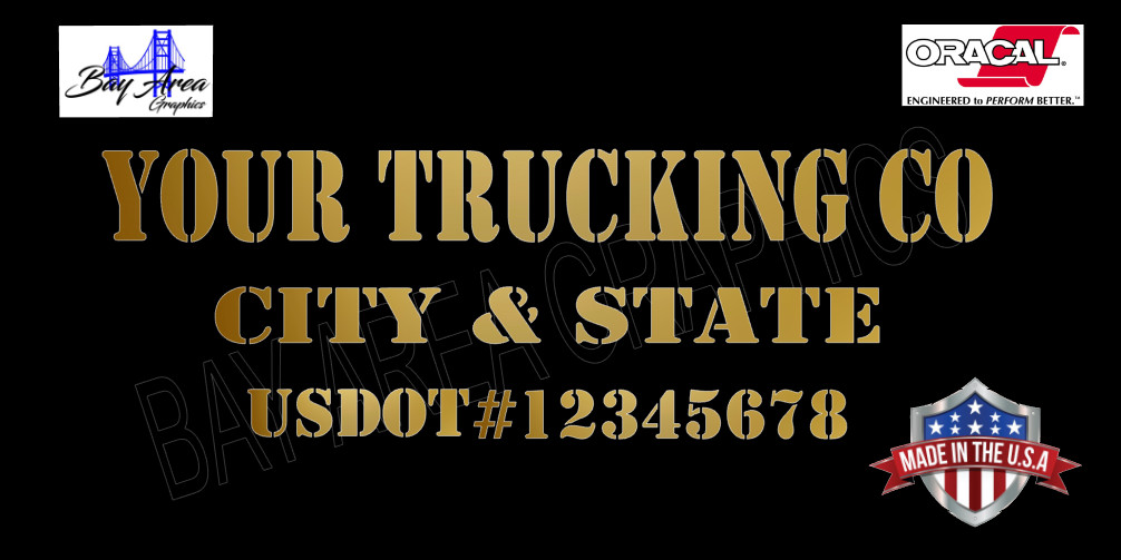 CUSTOM VINYL TRUCK DOOR DECALS SET 2 COMPANY NAME USDOT CITY STATE