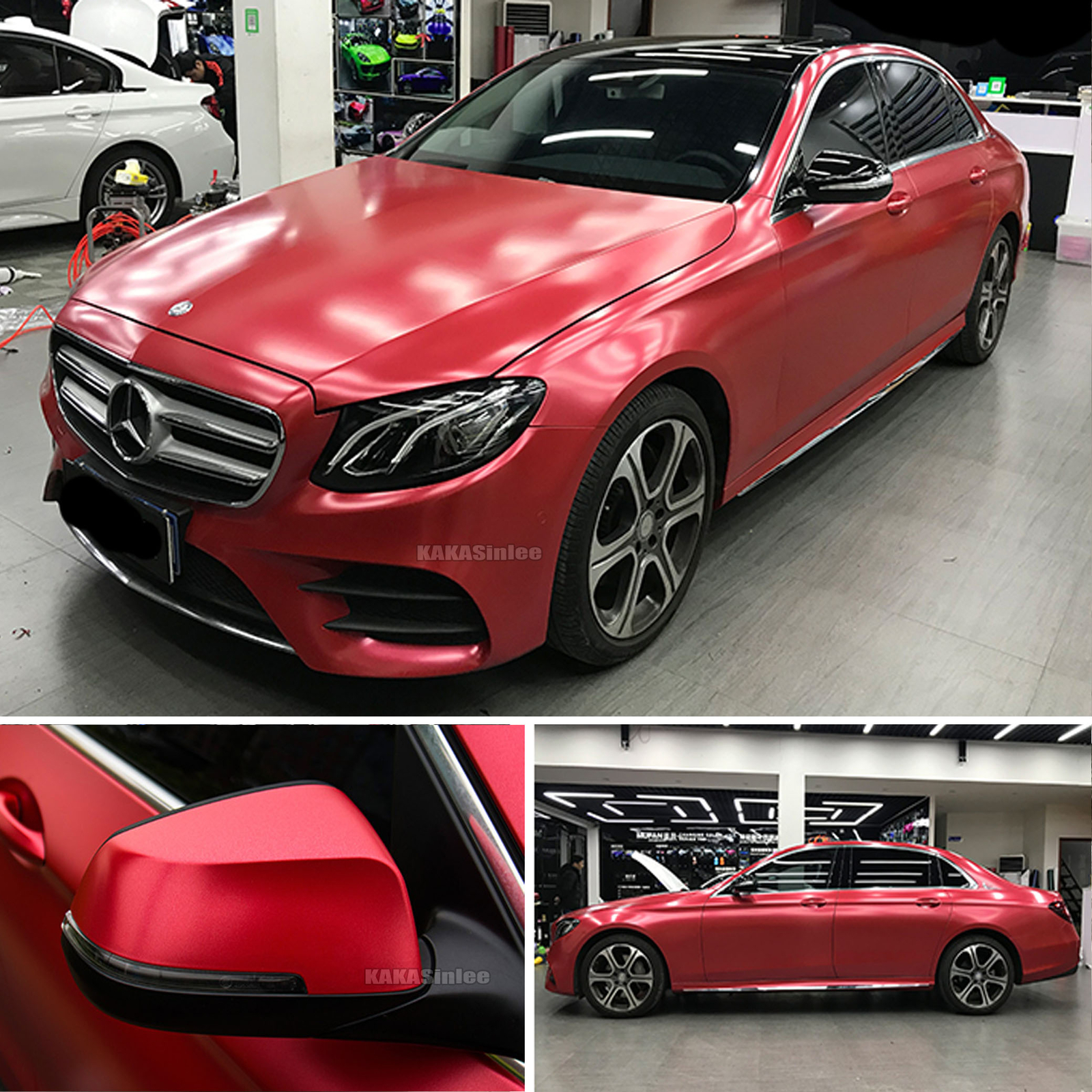 Red Brushed Satin Mirror Chrome Pearl Glossy Chameleon Car Vinyl Wrap Sticker US