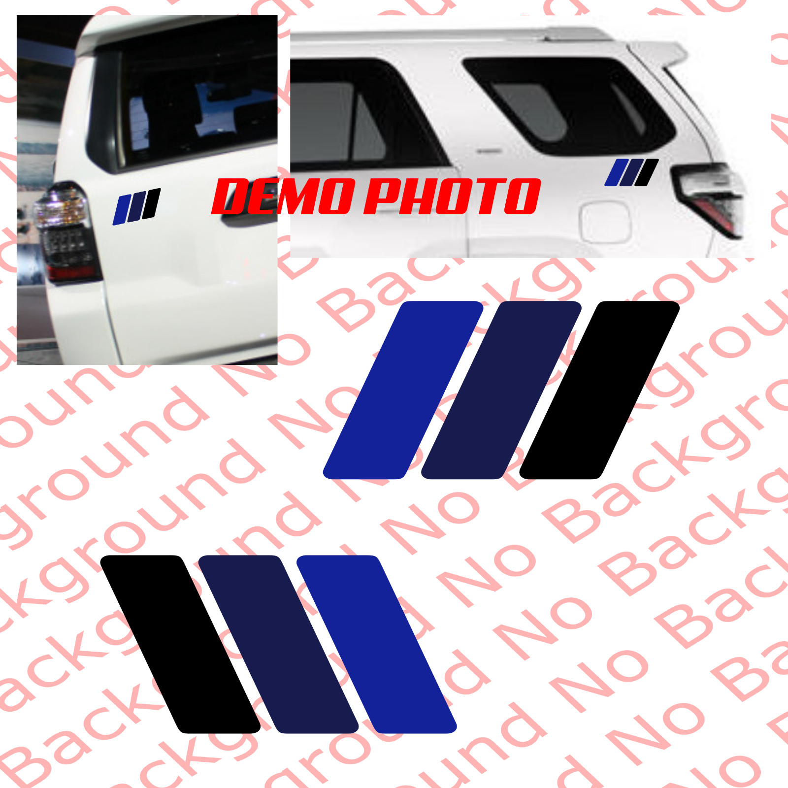 Racing Stripe Rainbow Vinyl Die Cut Decal Fits RETRO 4RUNNER Tacoma Blue TY009B