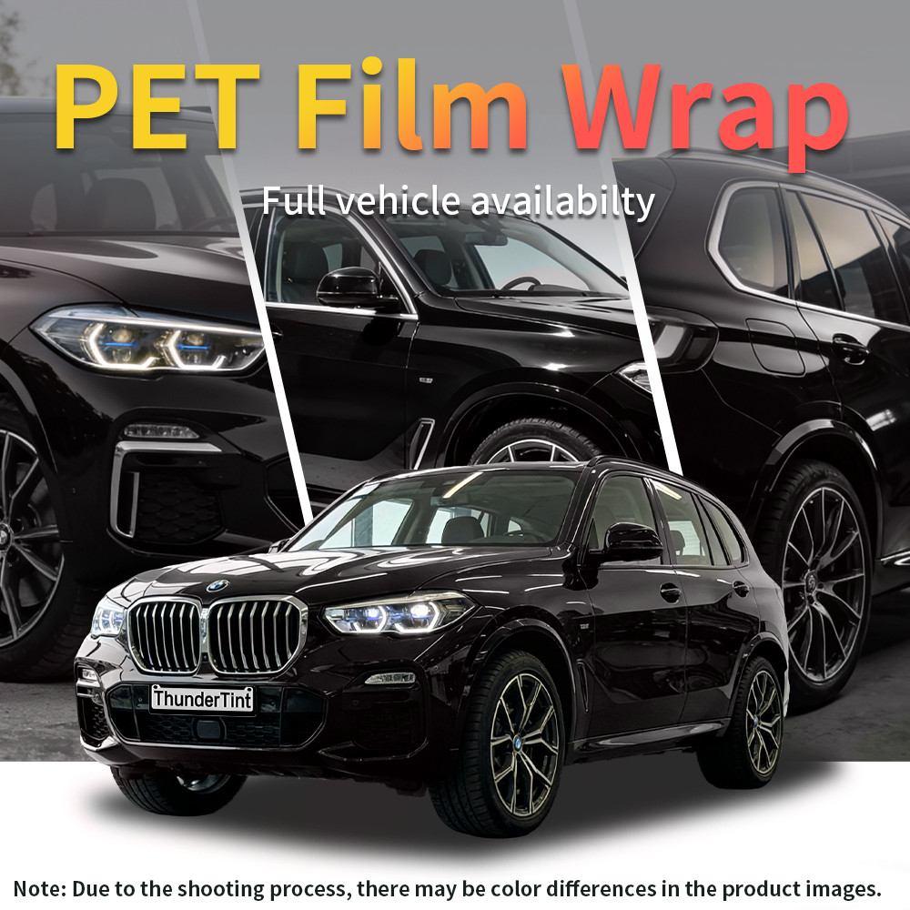 Genuine Gloss Black Vinyl Wrap Car Auto Sticker PET Film Decal Bubble Free Sheet