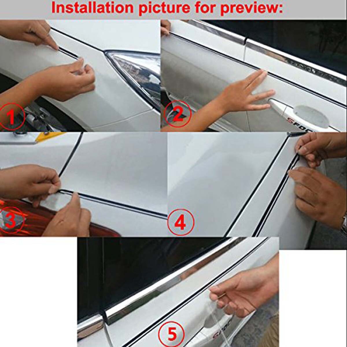 Chrome Silver Double Streamline PinStripe Tape Vinyl Decals Stickers Universal