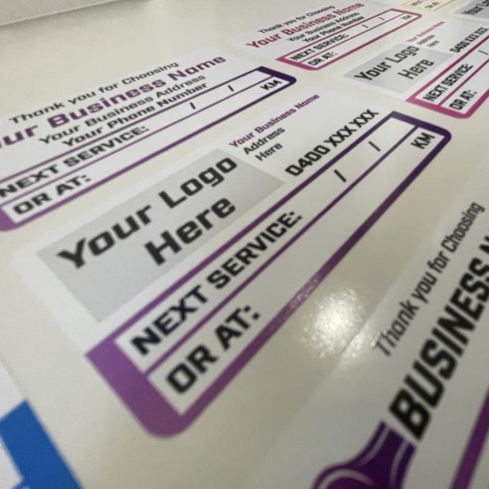 100 x Next Service Due Label Sticker 75x40mm – Printed Decal Car Boat 4×4