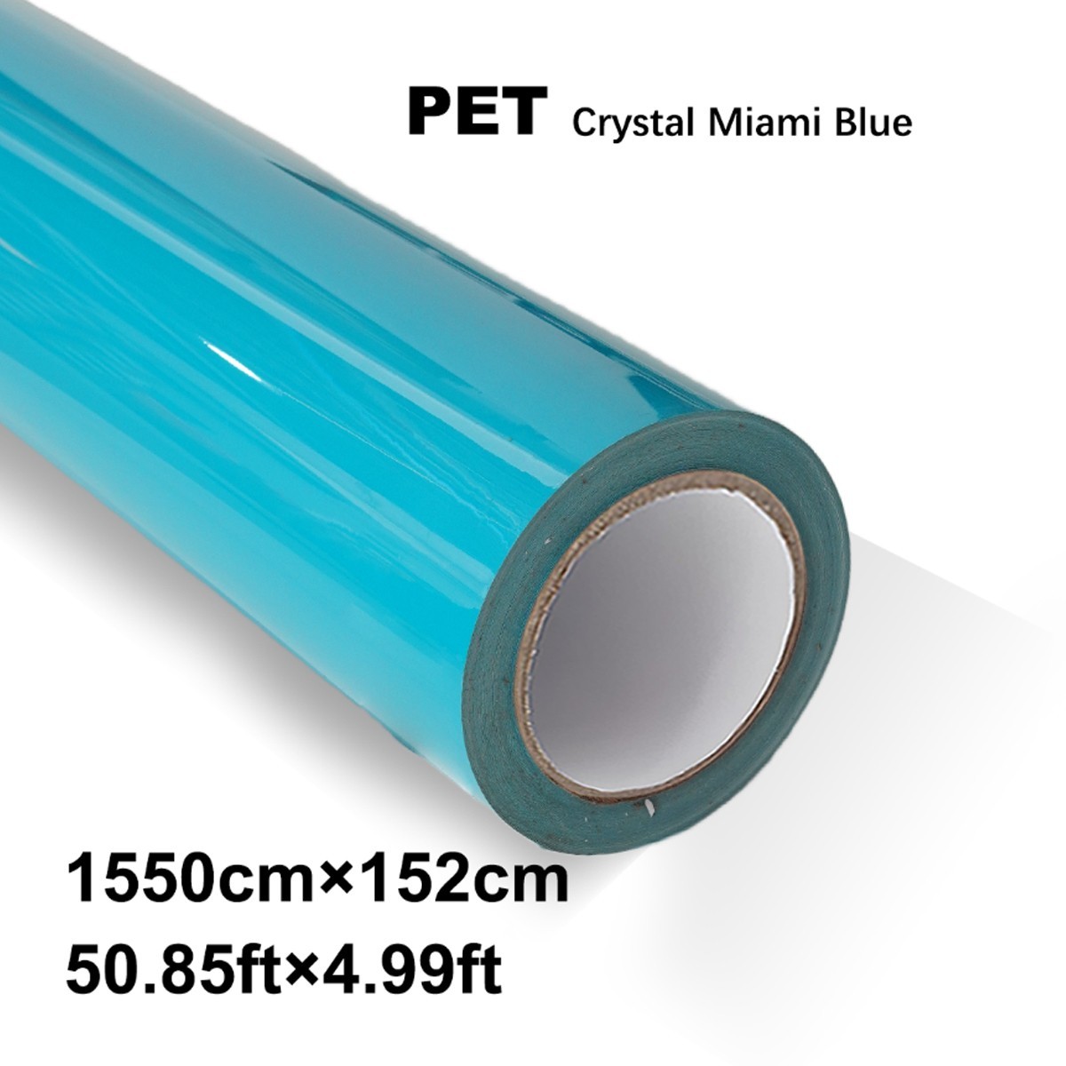 5FTx50FT PET Crystal Miami Blue Vinyl Wrap US Stock Gloss Car Wrap