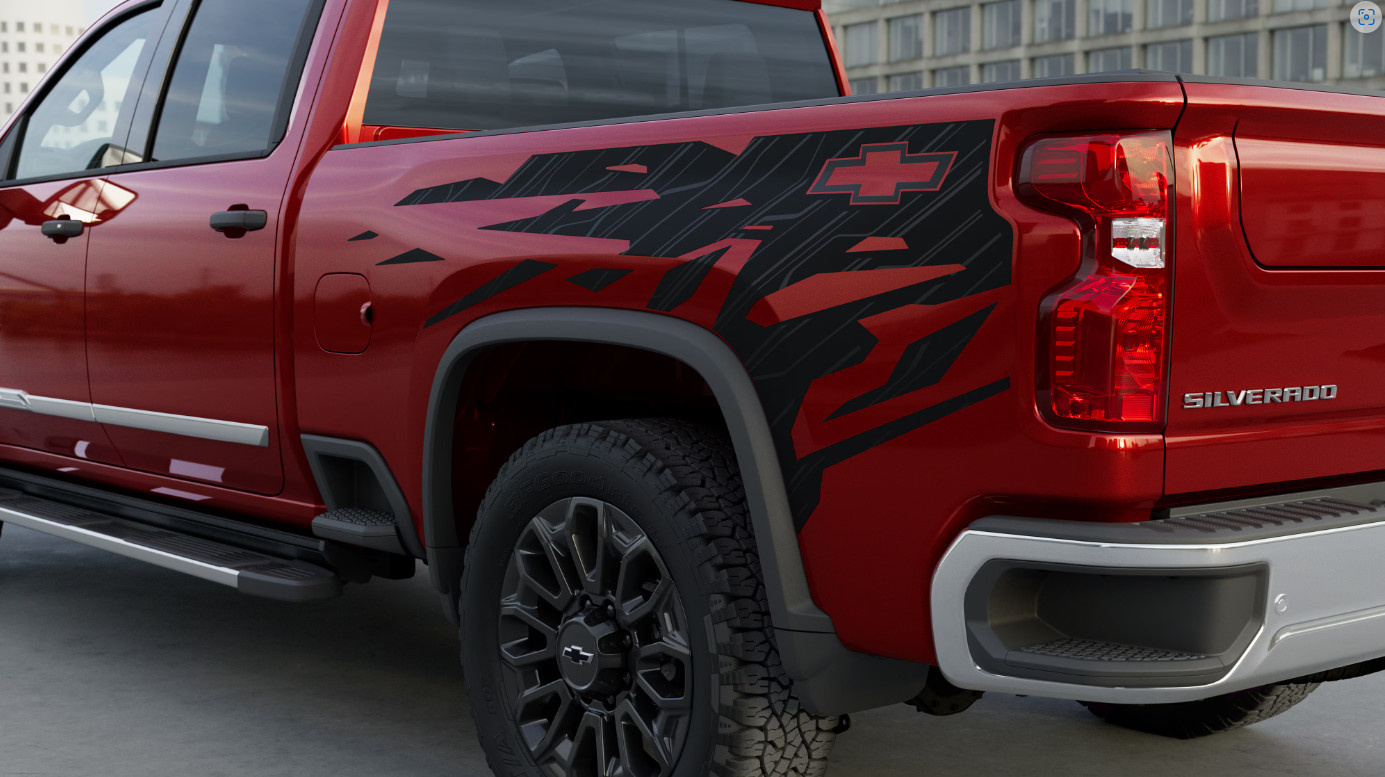 2024-2025 Chevrolet Silverado Bodyside Decal Black Vinyl Bowtie Logo 85516291