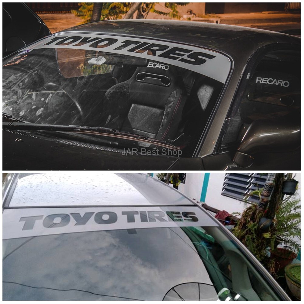 Sticker Windshield Diecut Vinyl TOYO TIRES Type punched letters JDM Style Car Ja