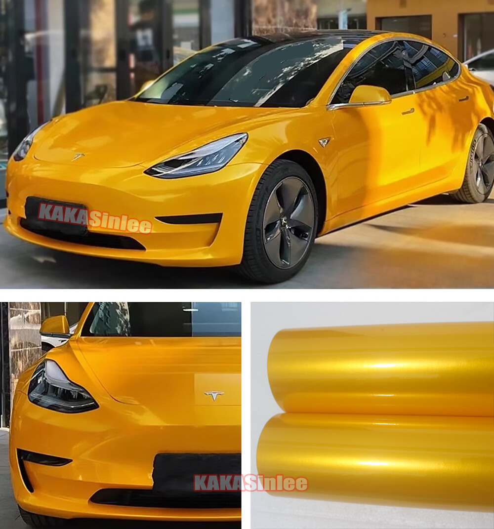Gold – Car Wrap Satin Mirror Chrome Pearl Glossy Chameleon Vinyl Trim Sticker US