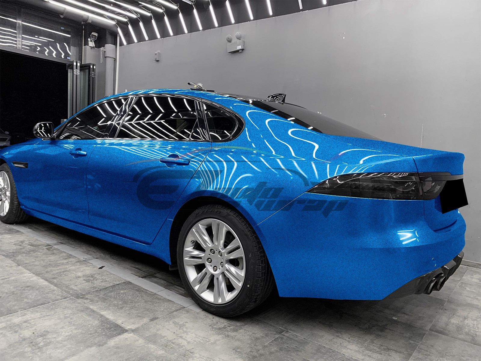 Gloss Diamond Glitter Sky Blue Metallic Car Vinyl Wrap Sticker Bubble Free