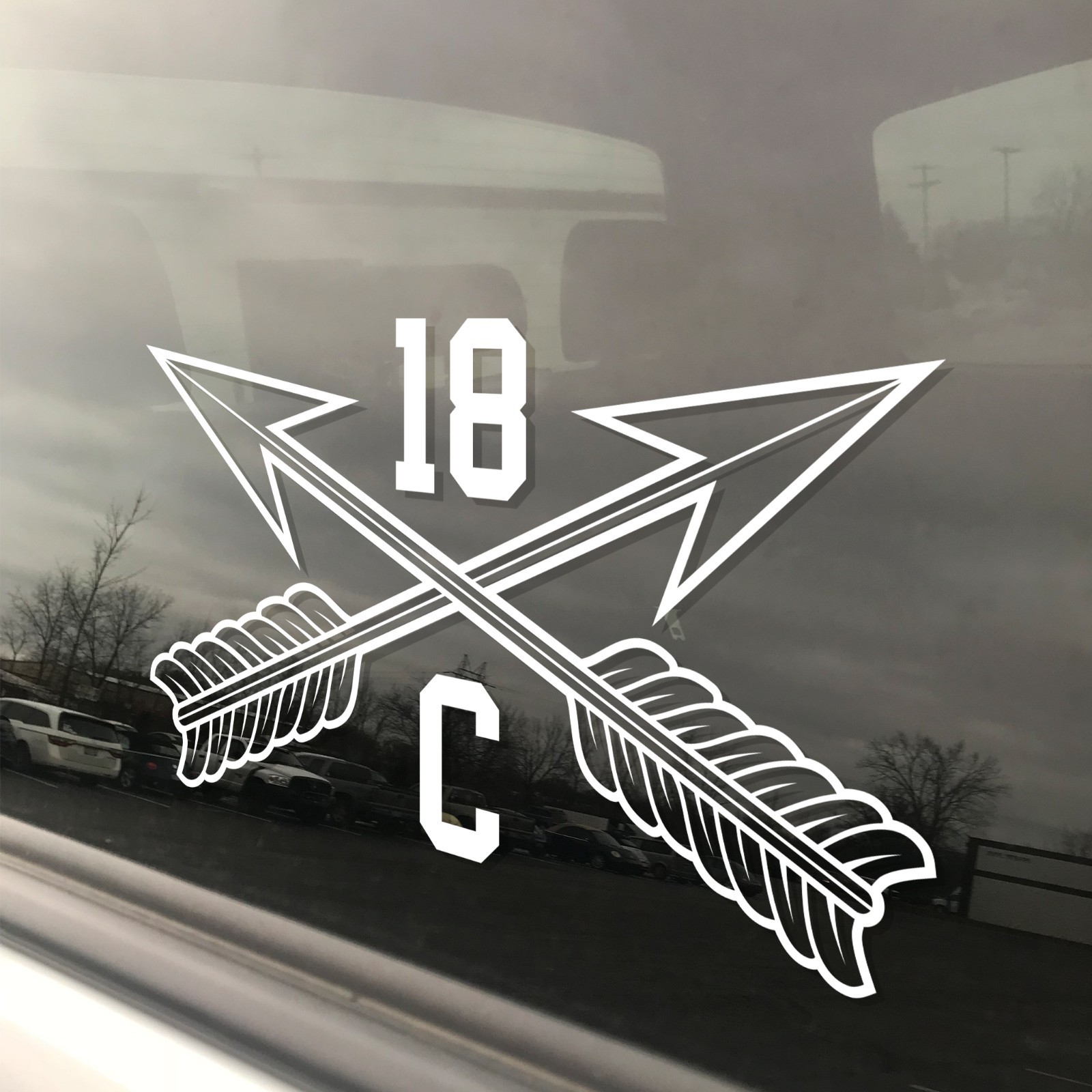 Army MOS 18C Engineer Sergeant SF Crossed Arrows Insignia Decal 3″ x 5.5″