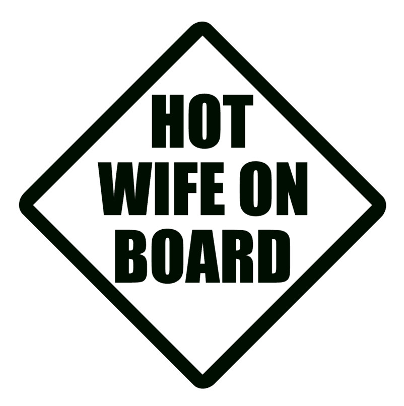 HOT WIFE ON BOARD Vinyl Decal, JDM, Funny Decal for Car, Windows, Outdoors, etc.