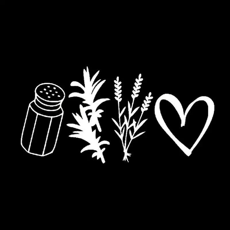 Salt Shaker Herb Heart Vinyl Decal Sticker For Cars/Motorcycles 5.5×2.75 Inches