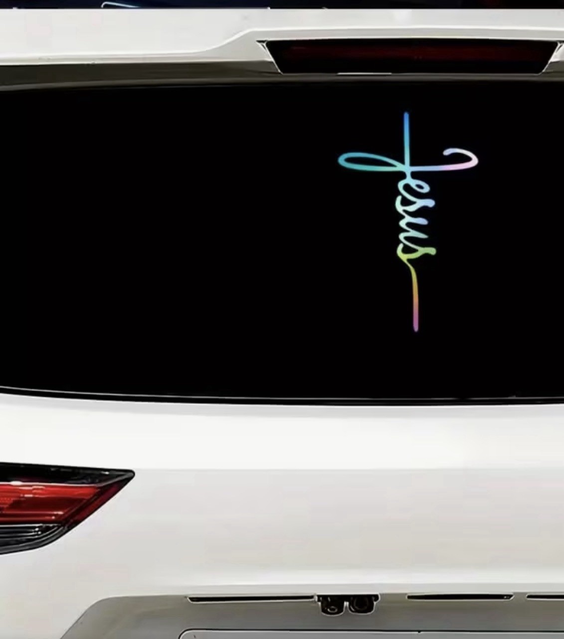 RAINBOW MULTICOLOR JESUS 8” INCH Vinyl Sticker Decal Christian God Faith Saved