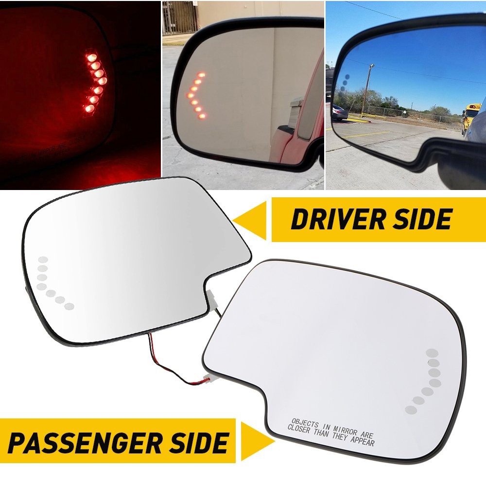 1/2Pair Left & Right Heated Glass Mirrors w/ Turn Signal for Chevy GMC Cadillac