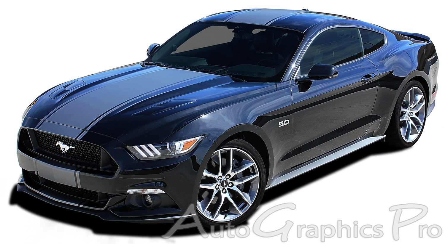 2015-2017 Ford Mustang V8 V6 CONTENDER Center Hood Rally Stripes Decals 3M Vinyl