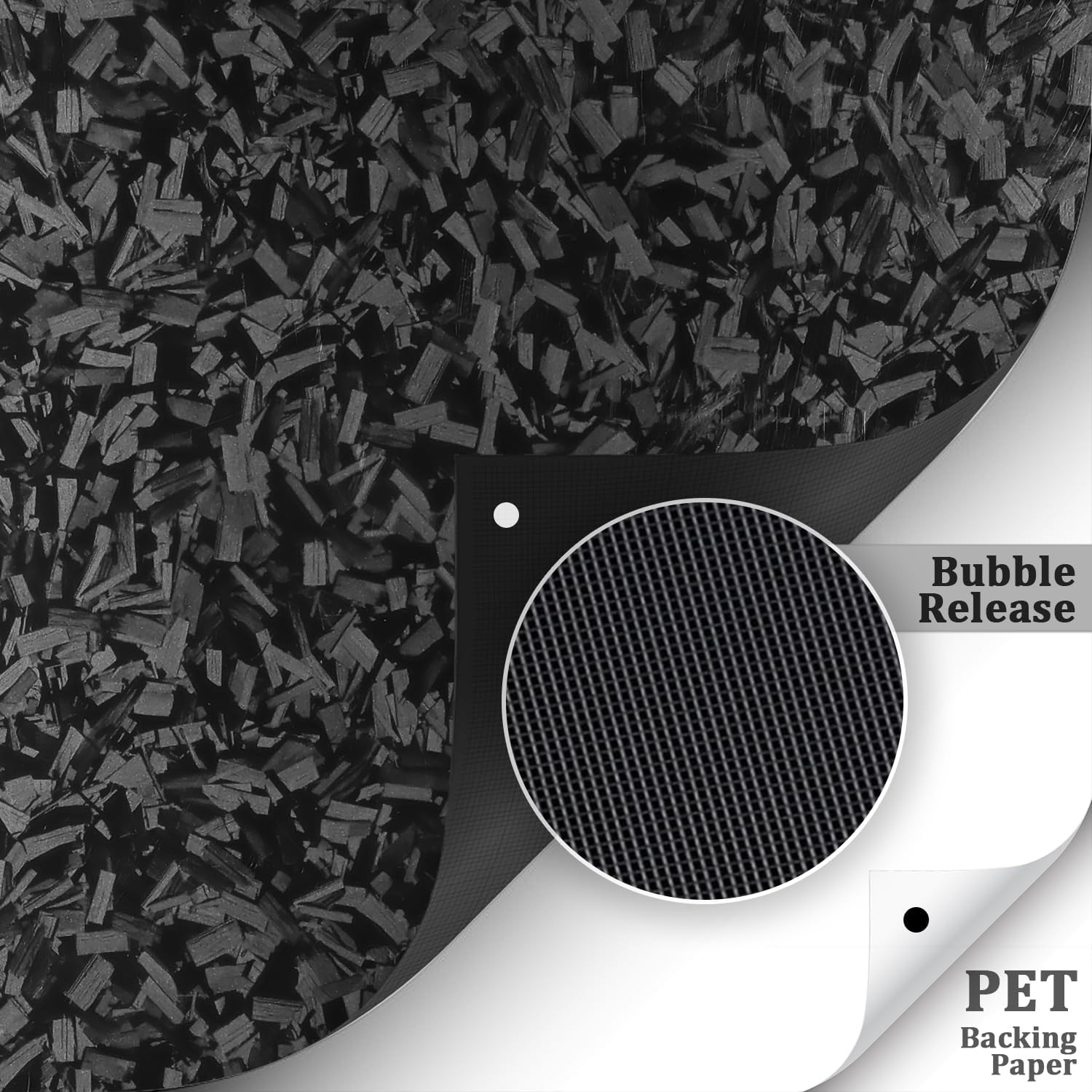 Premium Forged High Gloss Black Carbon Fiber Vinyl Film Wrap Roll Sticker Decal