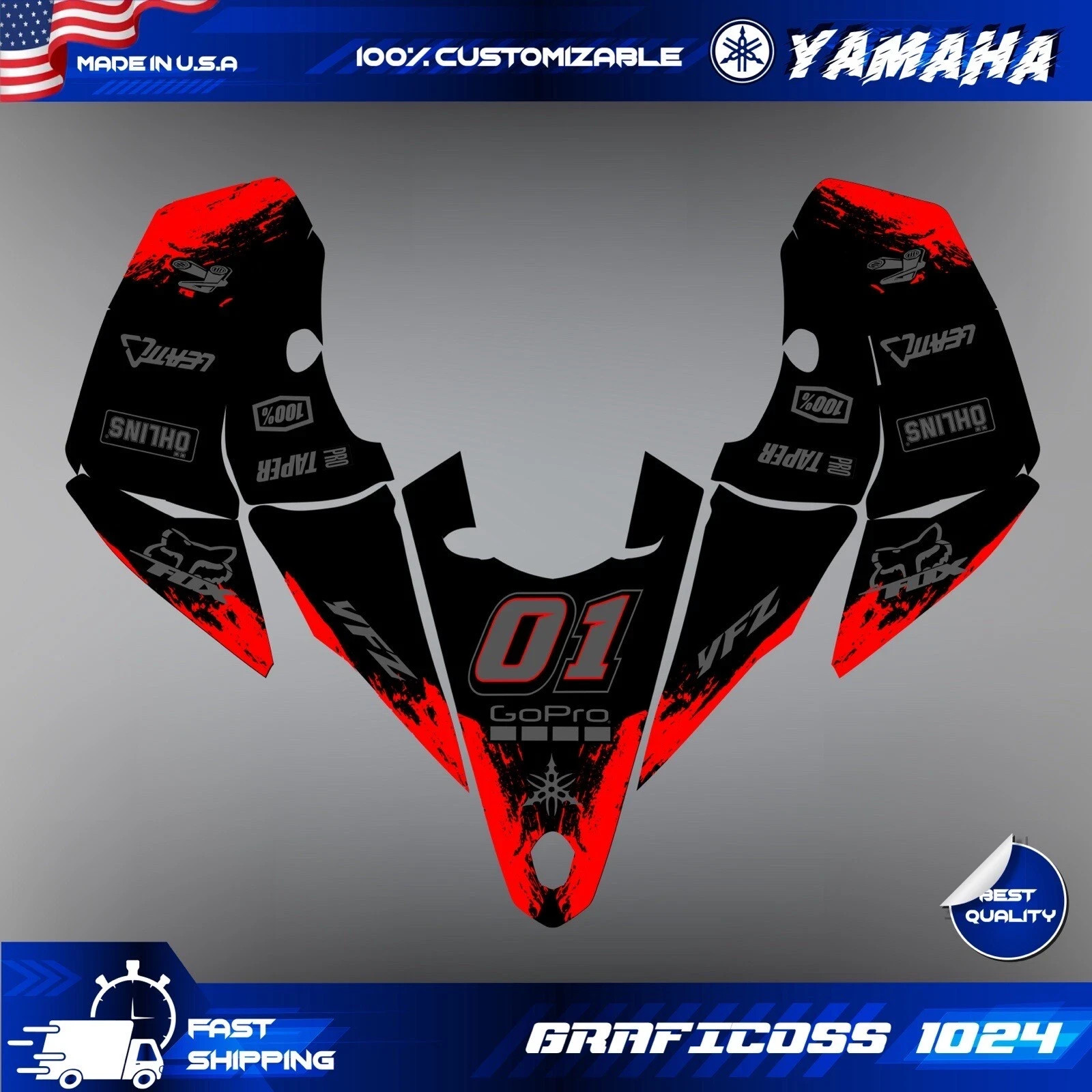 YFZ 450R – 2014-2015 2016 2026 YAMAHA Graphics kit stickers decals ATV Sticker