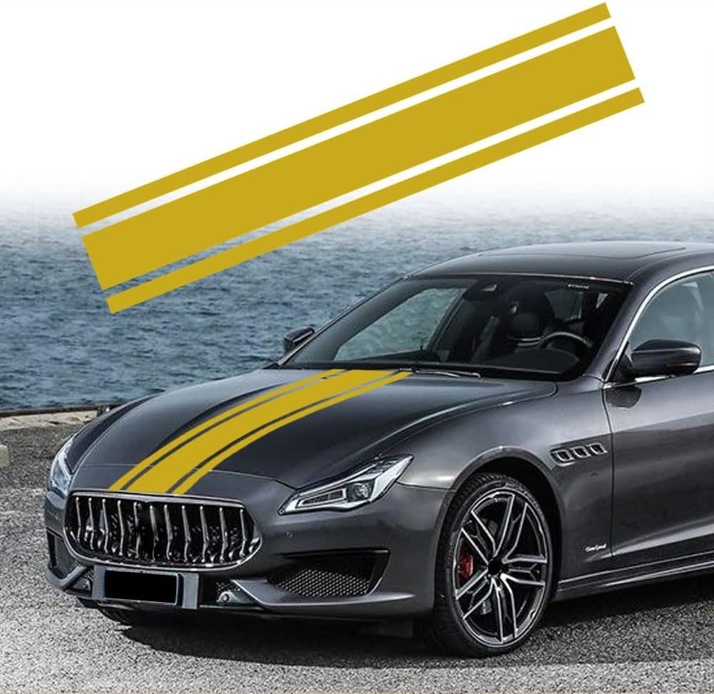 Gold 49×8.7 in Car Racing Stripes Vinyl Decal Waterproof