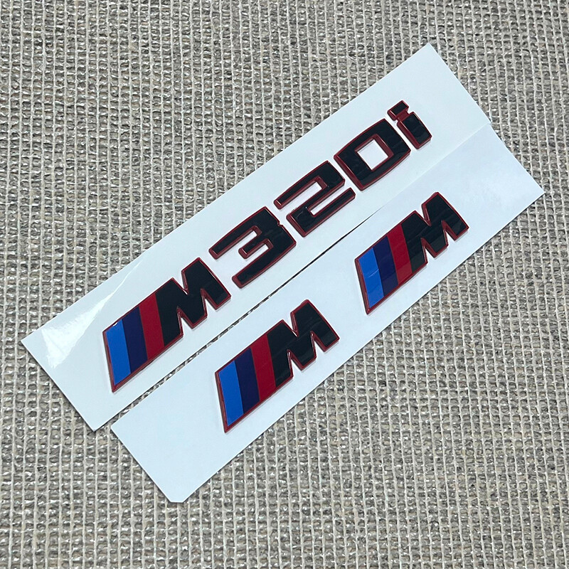 GLOSS BLACK for M320i + FENDER BADGE X2 CUSTOM REAR LETTERING 1 SERIES 3 Series