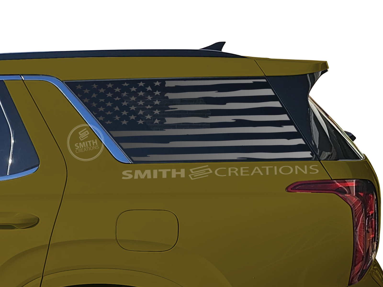 Fits 2020- 2026 Hyundai Palisade Distressed American Flag Vinyl Decals Version 1