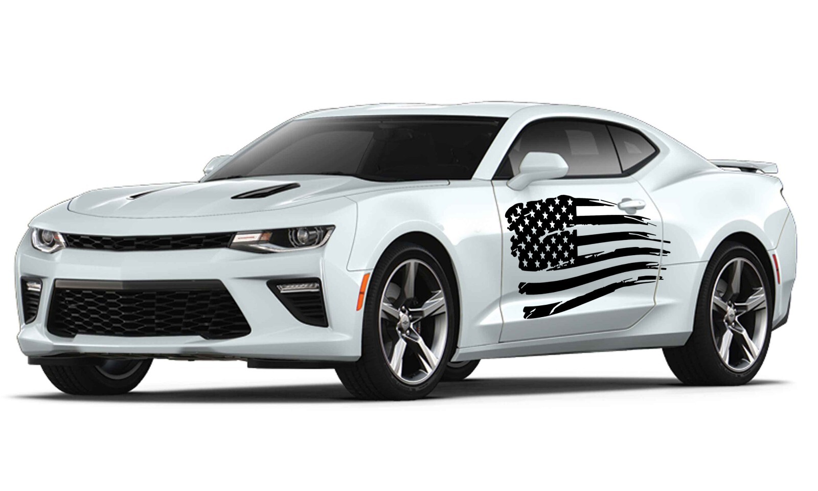 Door side US flag graphics stickers decal compatible with Chevrolet Camaro