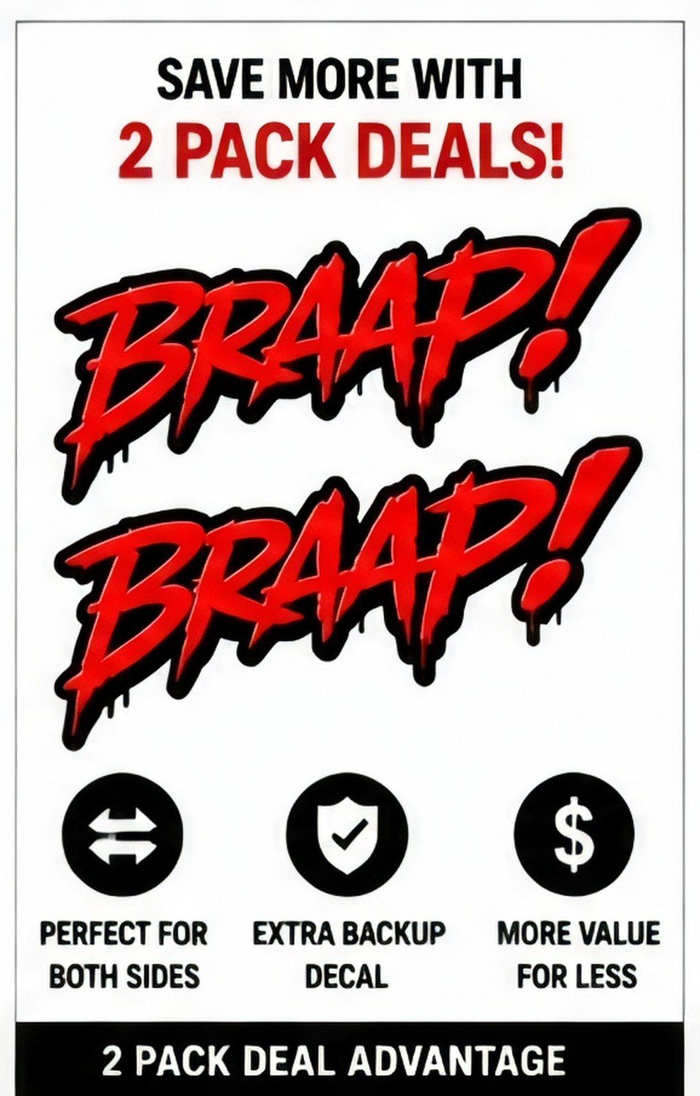 BRAAP! Motocross Vinyl Decal Graphic Dirt Bike Supercross Weatherproof Sticker
