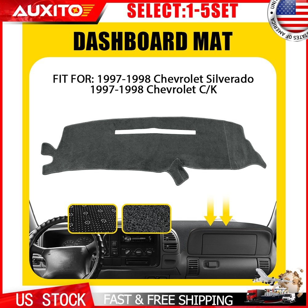 Dashboard Dash Mat Cover Fit 1997-1998 Chevrolet Silverado C-K Series Gray 1-5X
