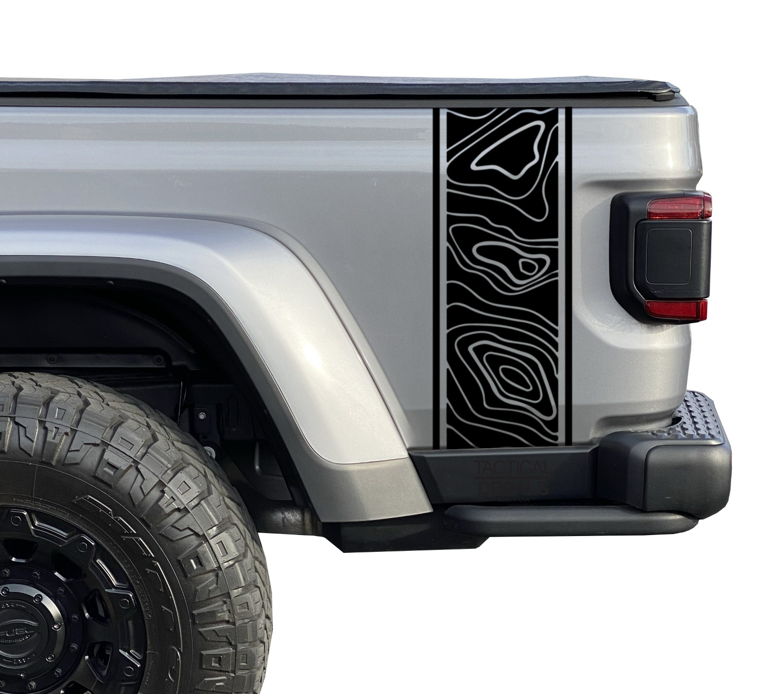 Topographic Map Bedside decal sticker truck – Universal Fit – Pick a size – UBD5