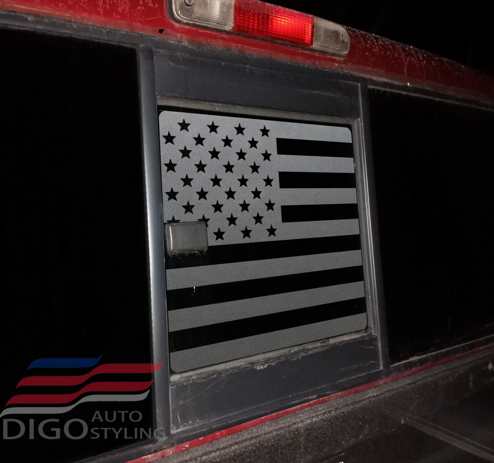 2002-2011 Ford Ranger Back Middle Window American Flag Decal Sticker Matte black