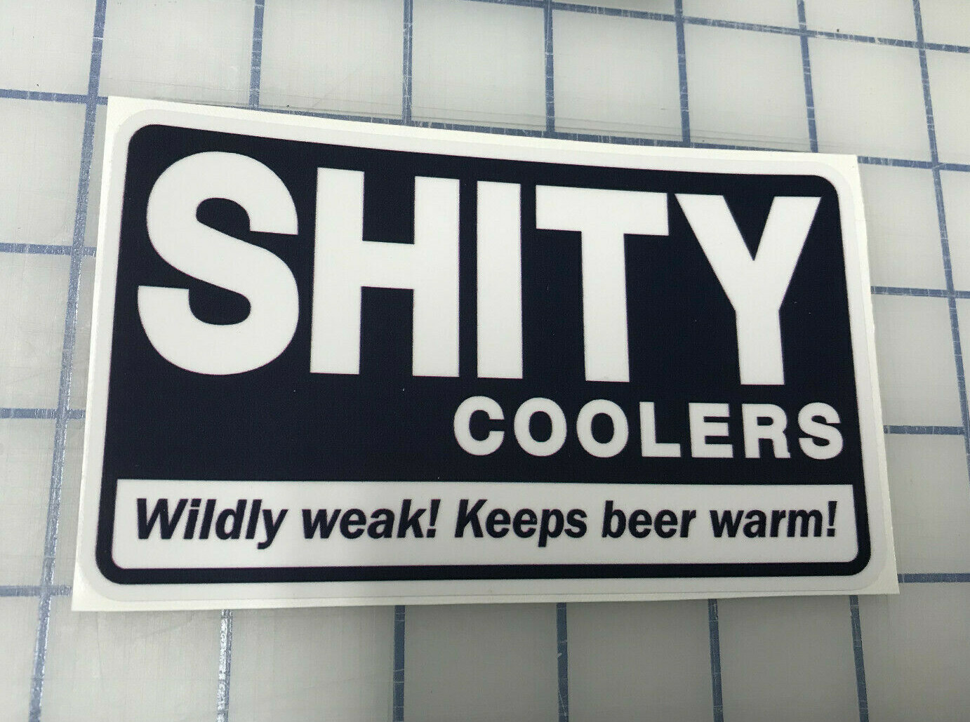 YETI Coolers Decal Sticker joke 5″X3″ Blue/White Funny SHITY fits RTIC, Coleman