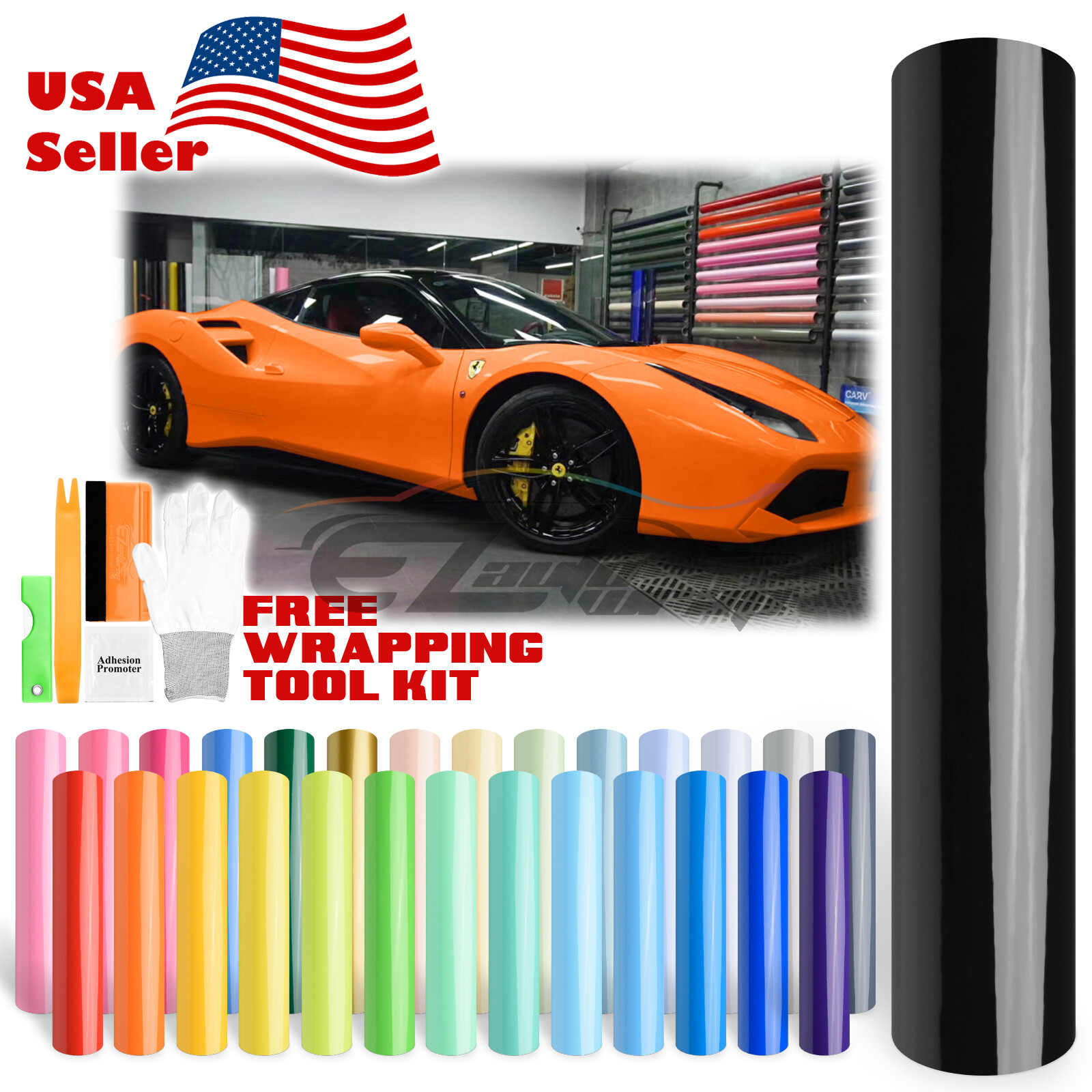 High Gloss Glossy Car Vinyl Wrap Sticker Decal Sheet Film Adhesive Air Release