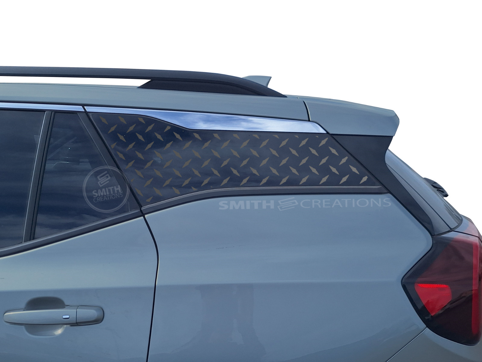 Fits 2018-2024 GMC Terrain Rear Side Window Diamond Plate Vinyl Decal