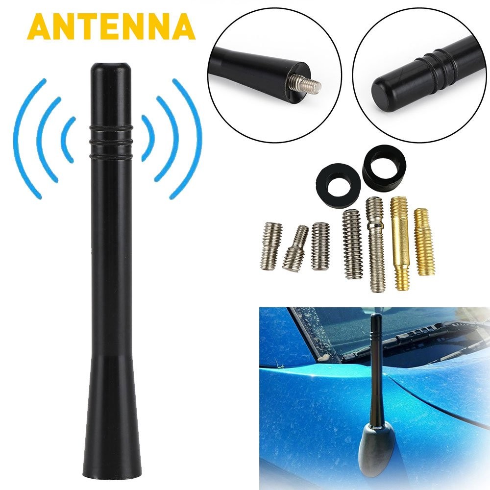 1/2Set 4″ inch Short Black Aluminum Antenna Mast AM/FM for TOYOTA TACOMA 1995-20