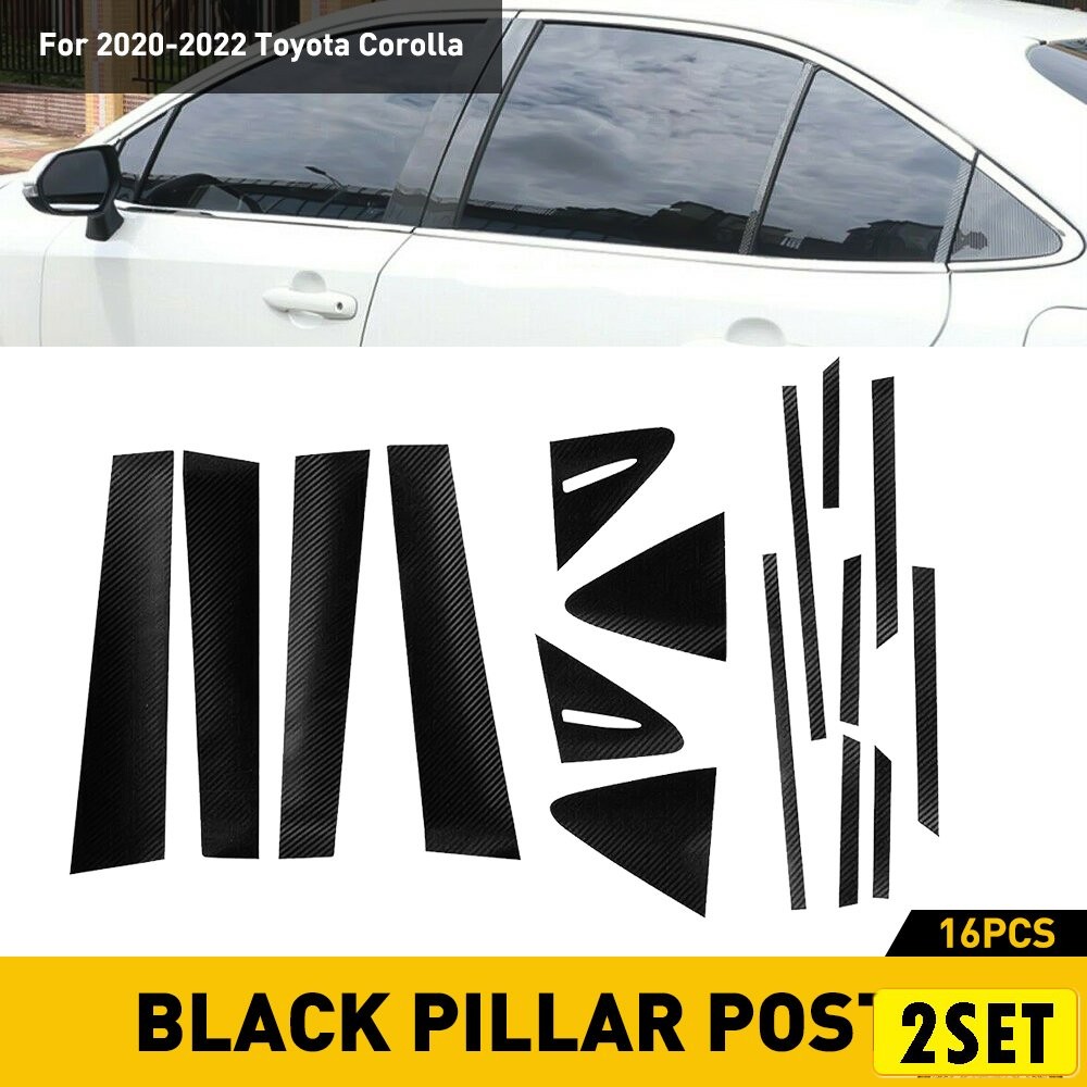 For Toyota Corolla Sedan 20-2022 5D Carbon Fiber Pillar Posts Door Trim 16Pcs H