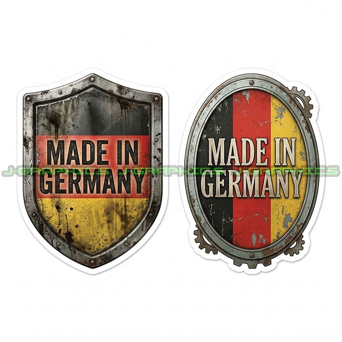 Made In Germany German Flag Vinyl Decal Sticker 2 Pack C