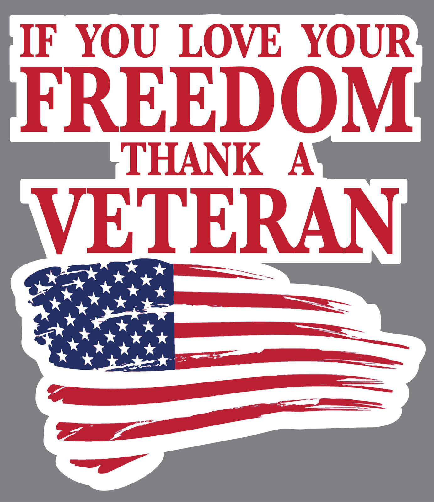 Thank A Veteran Sticker Decal 3″ x 3.5″ Army, Navy, Air Force, Marines, POW