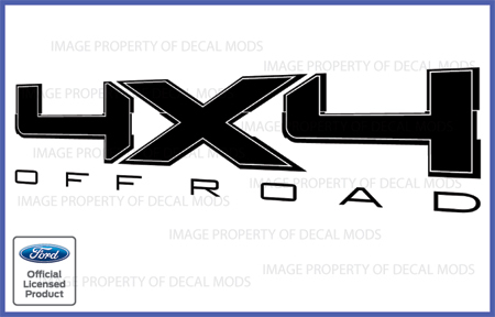 Set of 3: 4×4 OFF ROAD Truck Bed Decals MATTE BLACK Ford F150 2009-2014 stickers