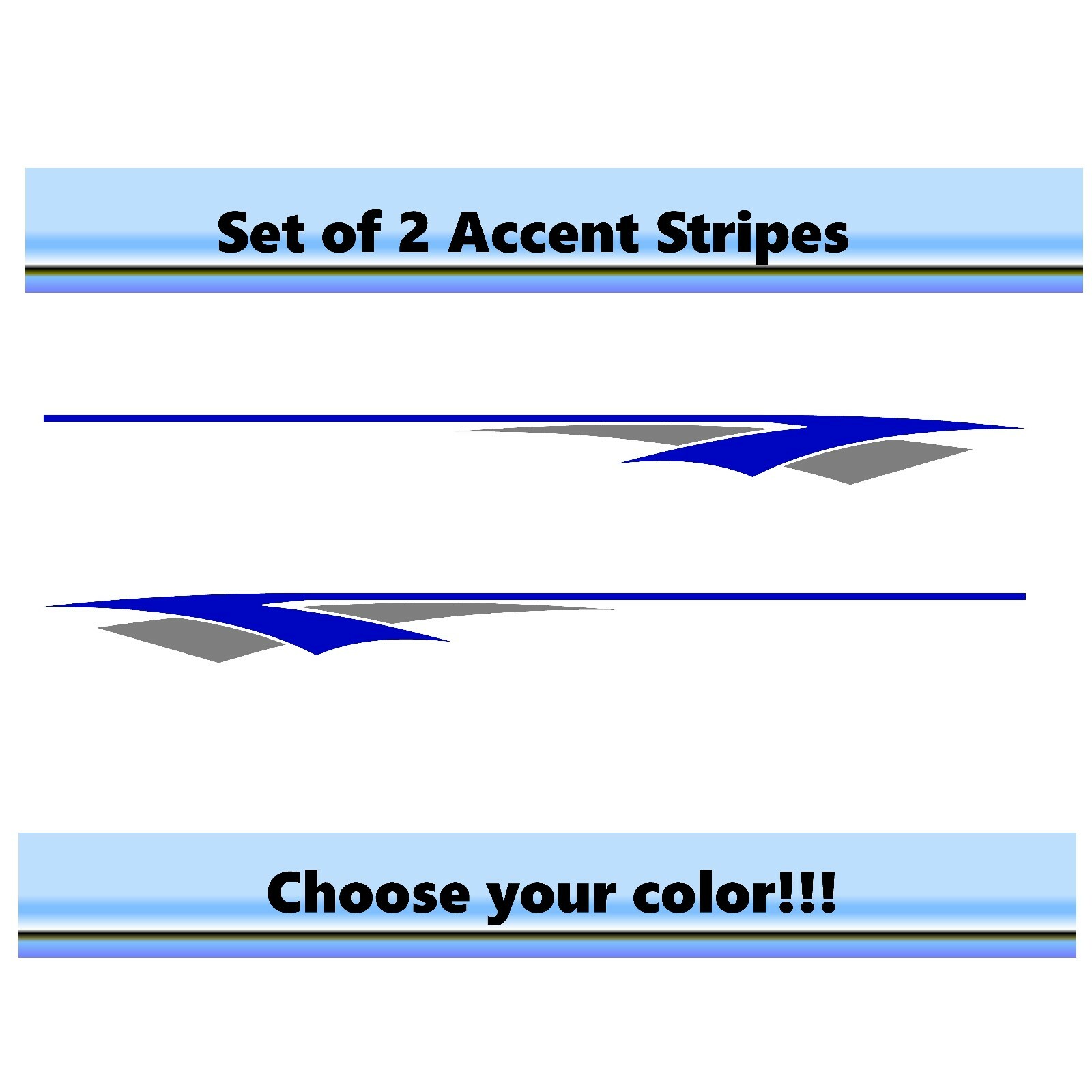 (2) RV Car Truck Pontoon Boat Trailer Side Accent Decals Graphics Stripes ST25