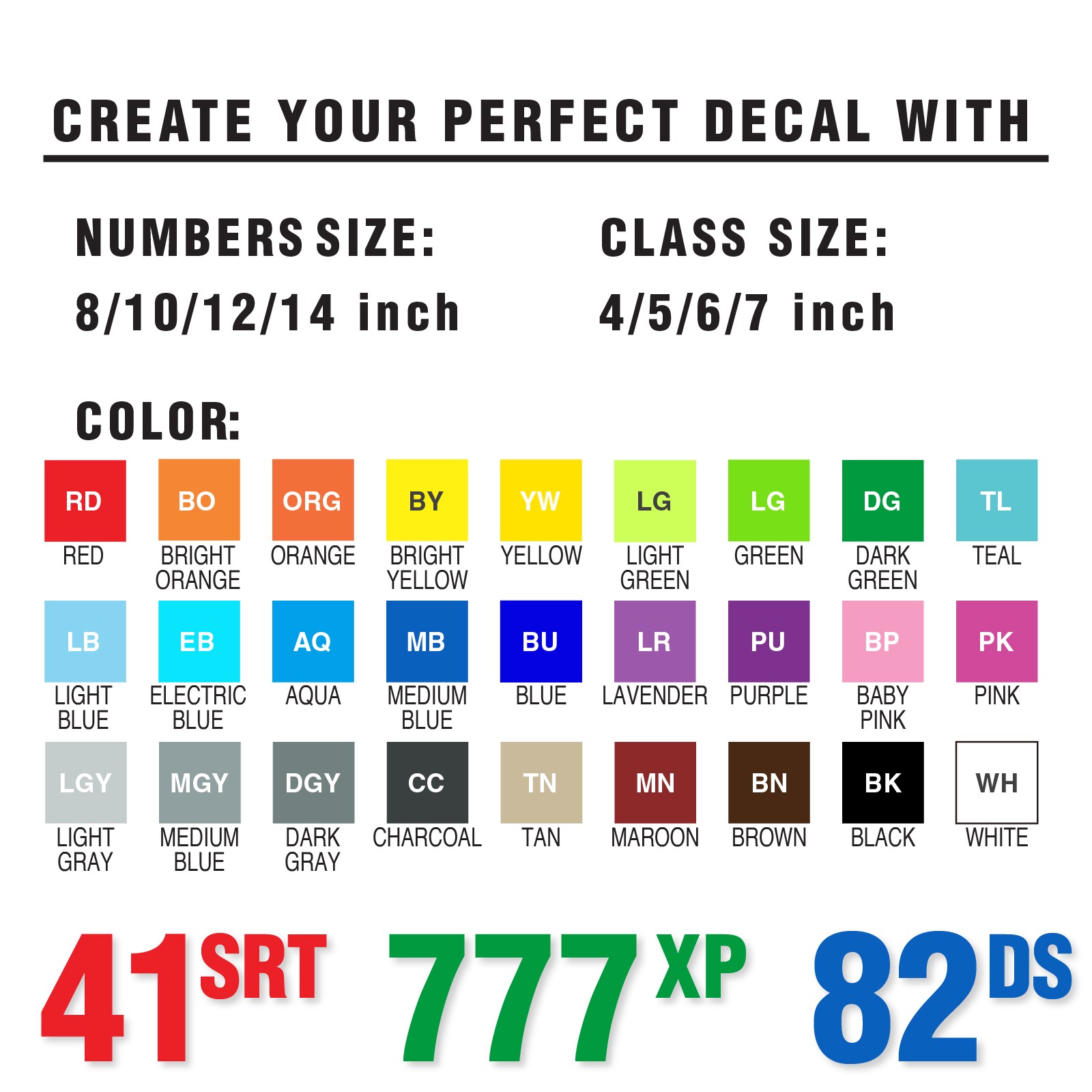 Custom Autocross Number Class Sticker Matte x2 8,10,12,14 inch – Classic