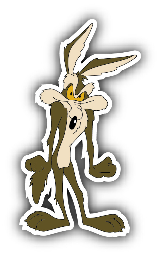WILE E COYOTE KIDS CARTOON DECAL STICKER 3M US TRUCK LOONEY VEHICLE WINDOW WALL