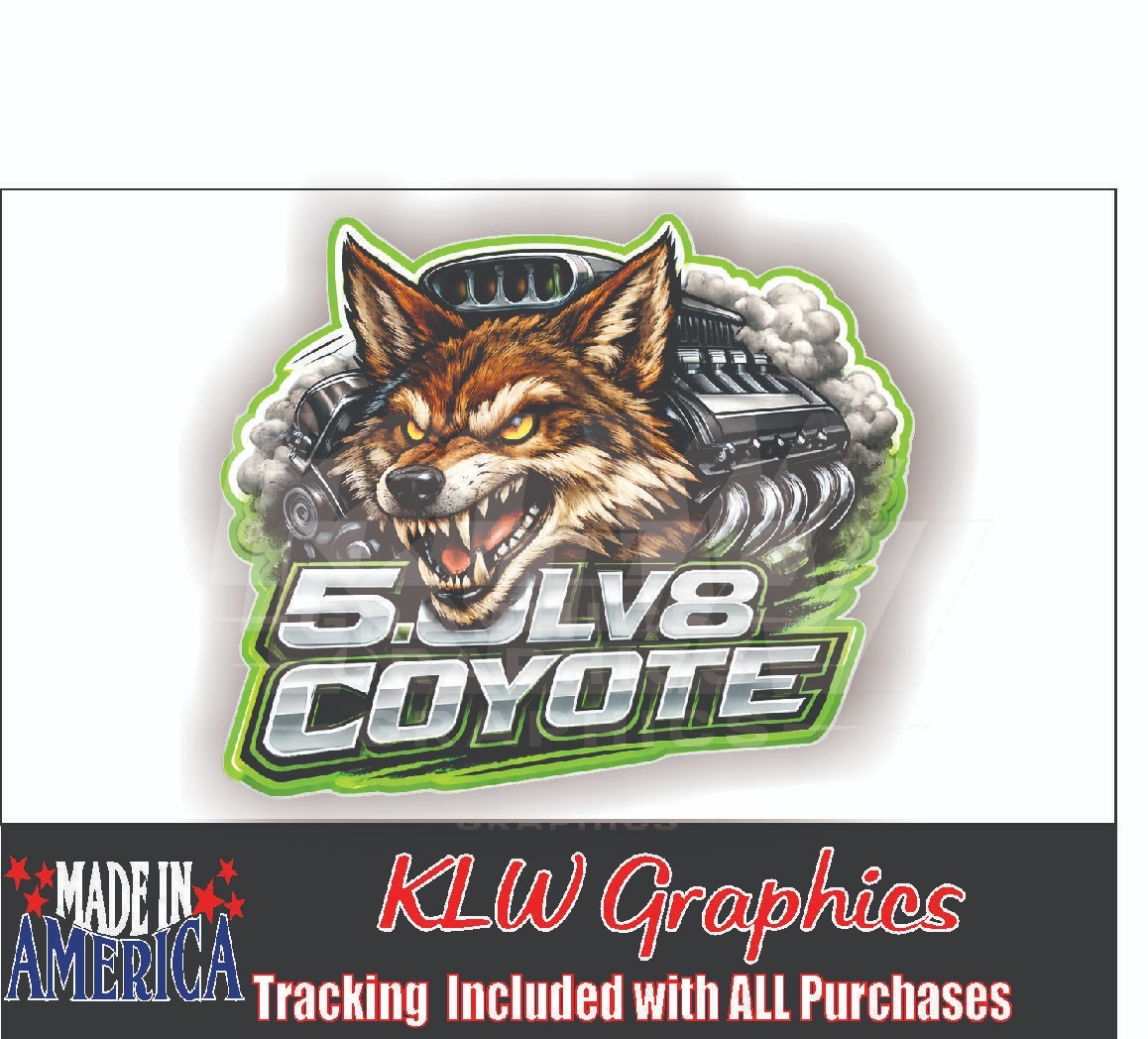 COYOTE Windshield Vinyl Decal Sticker Mustang 5.0L 2014 -2026 V8 Graber Race Car