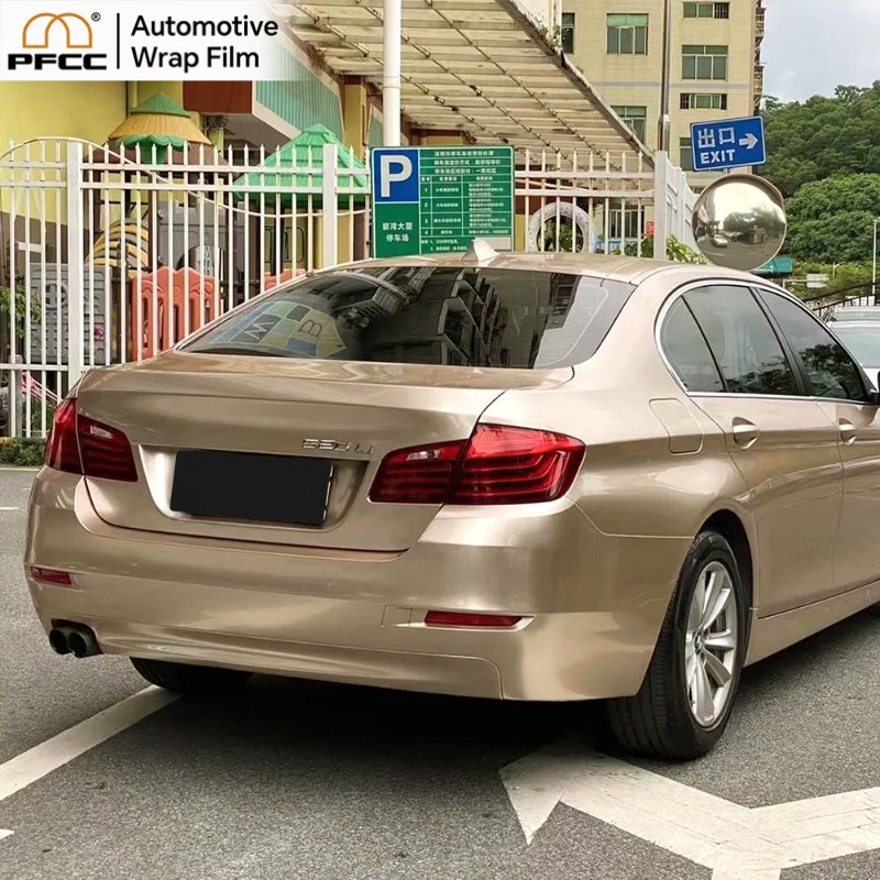 5ft x 50ft PET Car Wrap Vinyl Dark Champagne Gold Air Release Bubble Free Roll