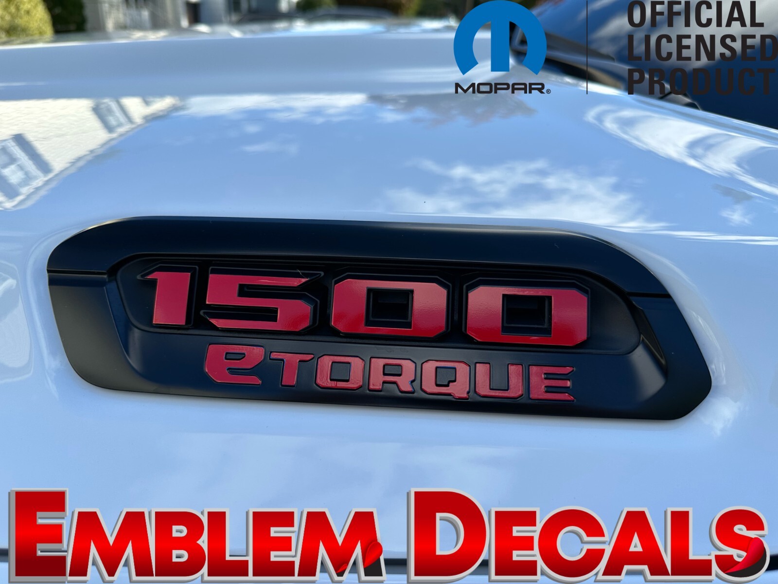RAM 1500 DT ” 1500 ETORQUE ” Hood Emblems Overlay Decal 2021 2022 2023 2024