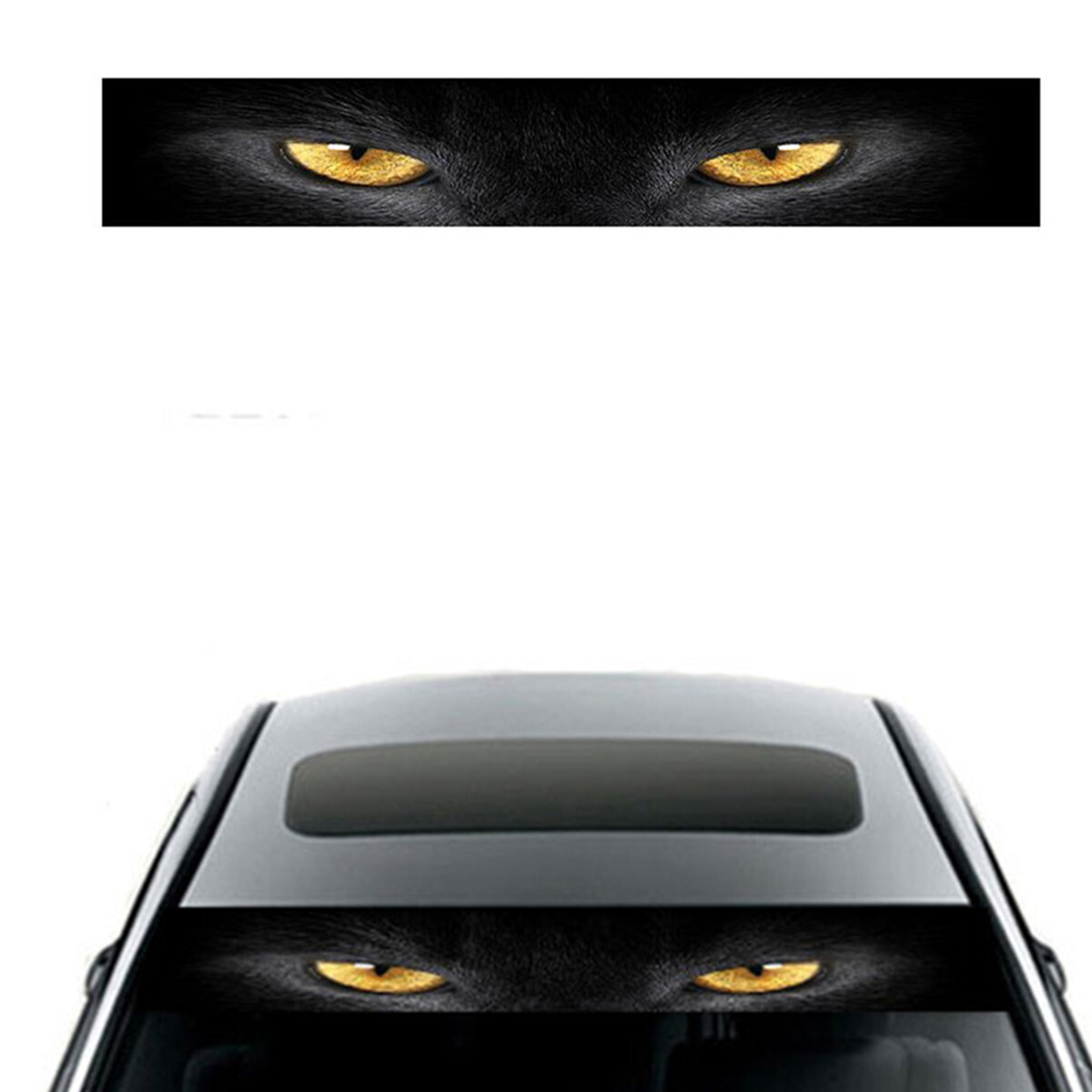 Car Windshield Sticker Yellow Eye Leopard Graphics Front Window Sunshade Decal