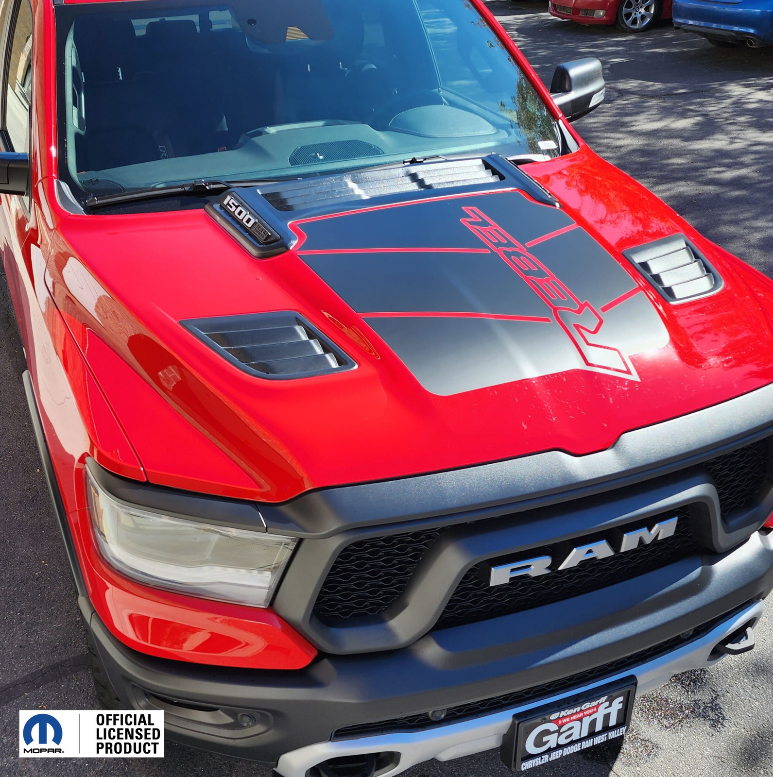 2019-2024 Dodge Ram Rebel Hood Graphics Vinyl Decals Stickers V2 Mopar Licensed