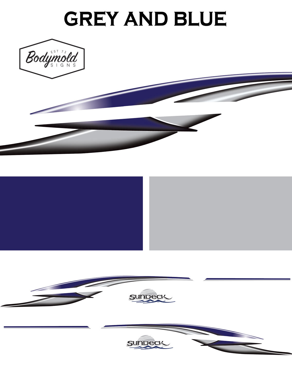 Sea Ray 240 Sundeck reproduction Graphics/Stripes/Decals