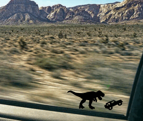 T-Rex with SUV Trex decal for windshield Easter Egg You Pick Color