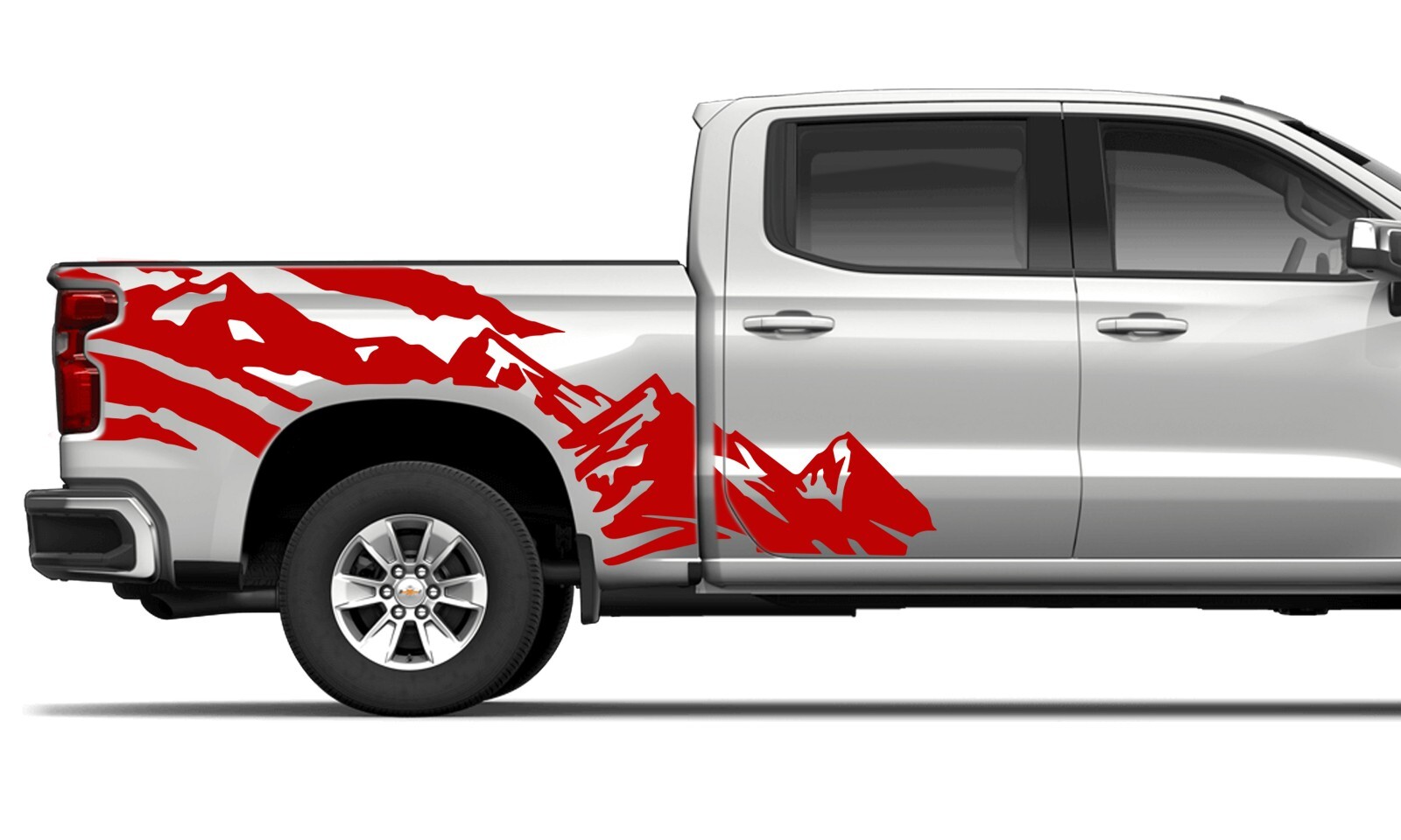 Bed mountains graphics stickers decal compatible with Chevrolet Silverado