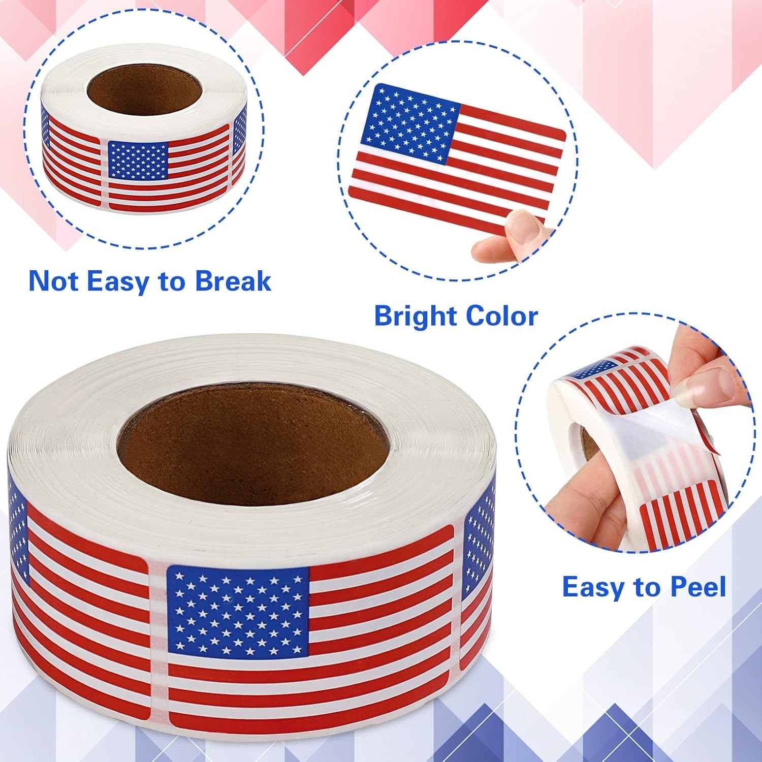 2×1.22 Inch Patriotic American Flag Stickers – Ideal for Decorations & Events