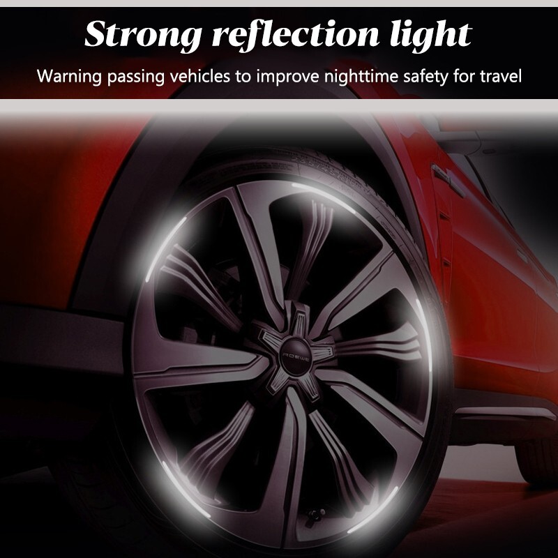 20PCS car wheel reflective decorative strips, night safety warning stickers